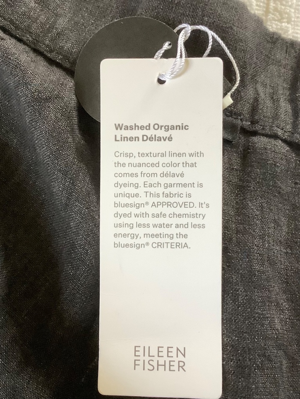 EILEEN FISHER Washed Organic Linen Délavé Trouser Pant Graphite SZ L - Picture 15 of 16